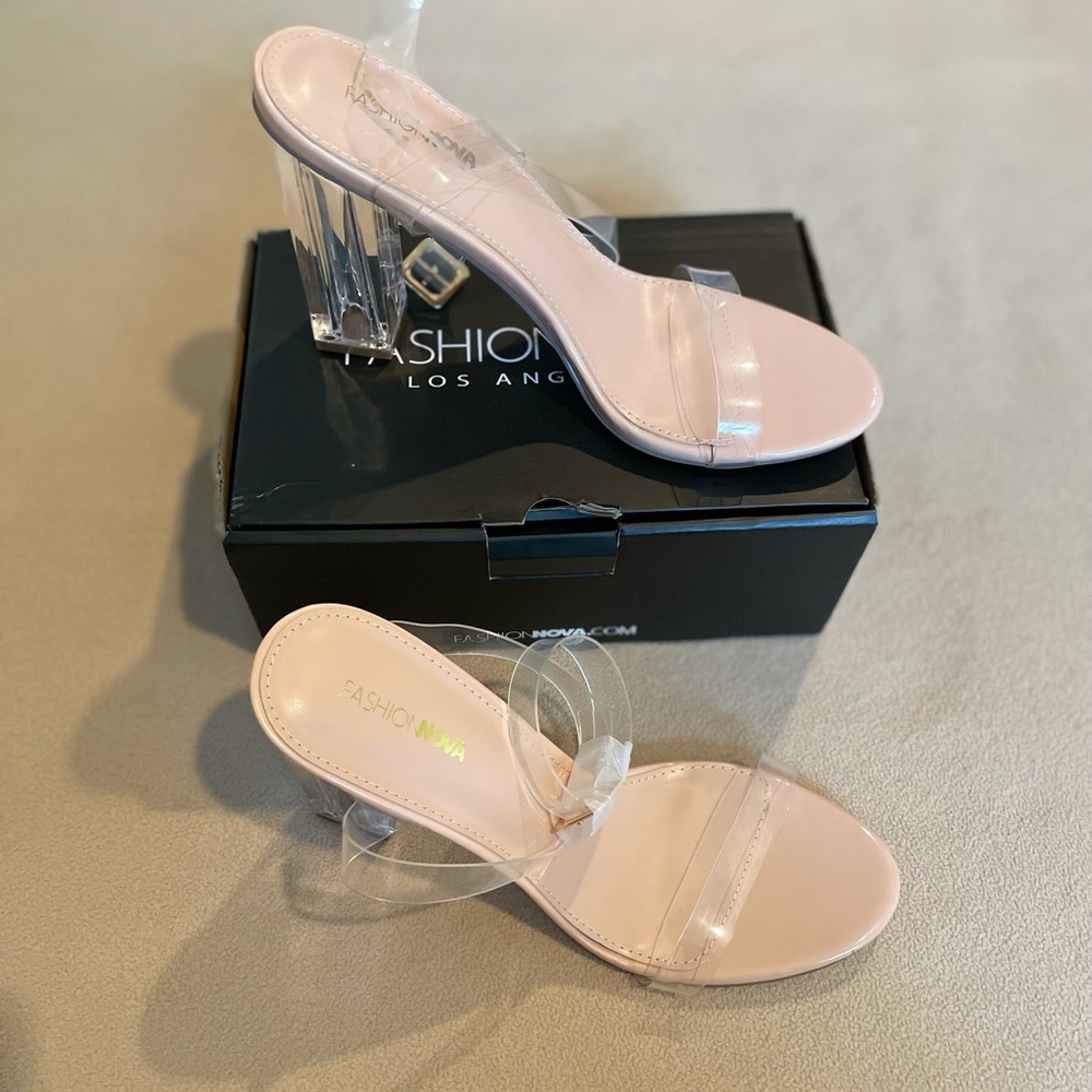 Fashion nova Clear glass heels